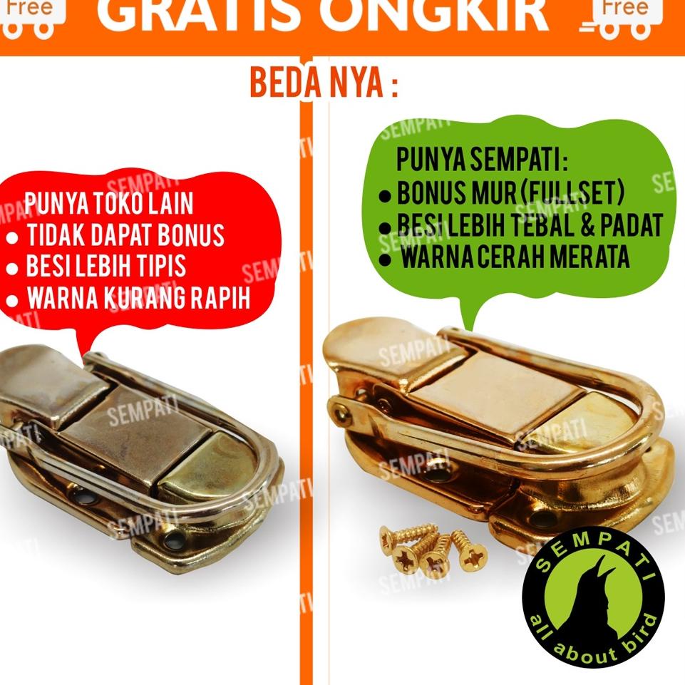 >V44859) Kuncian Box Laci Sangkar Kotak Kuncian Kandang Kotak Kunci Klem Koper Sangkar Kotak Kuncian