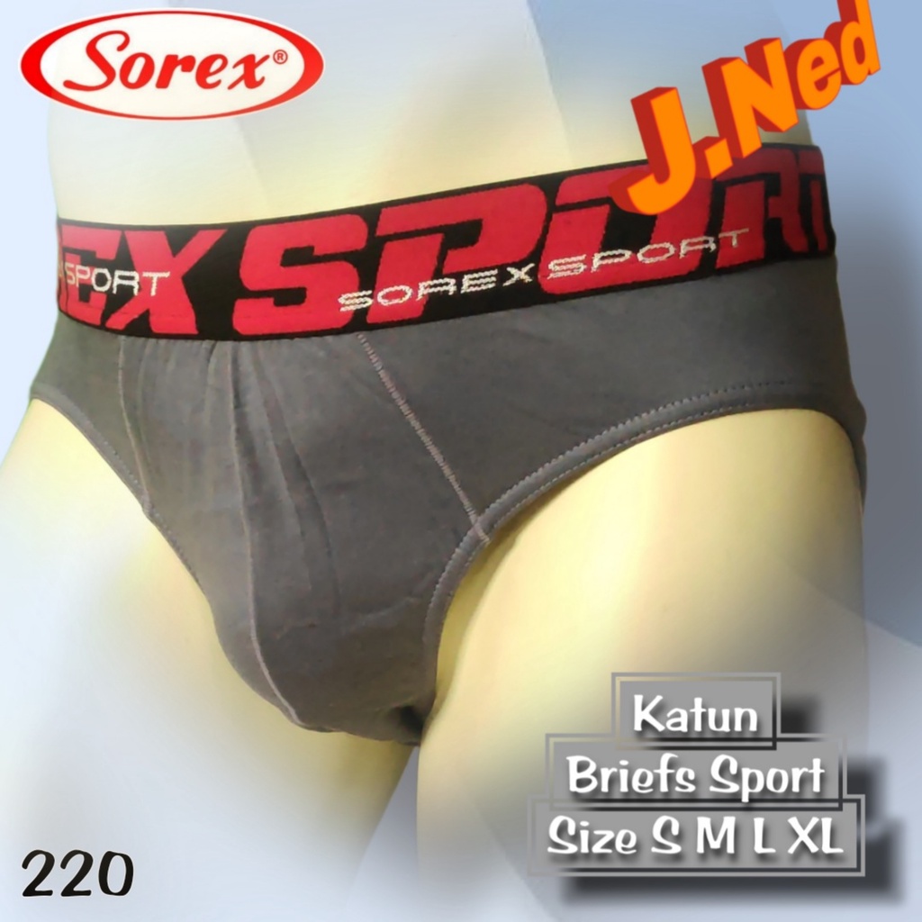 J220T (ISI 3) CELANA DALAM PRIA SOREX SPORT BRIEFT KATUN SIZE S - XL