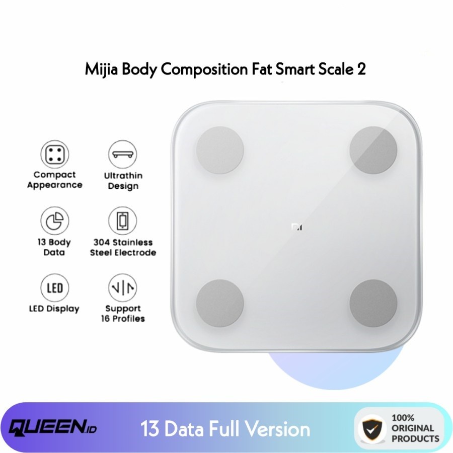 Mi Smart Scale 2 Body Fat Mass - Timbangan Badan Digital Full Edition murah original medan - BOMIDI