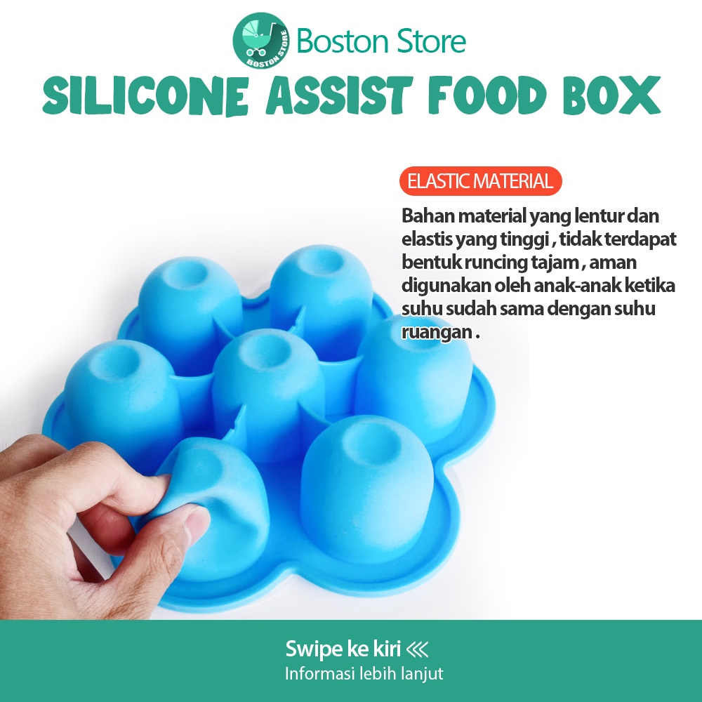 Bostonstore Piring Makan Bayi Silicon Anti Tumpah Slip Multifungsi 7 lubang Froze / Cetakan Kue Silikon / Cetakan Kue Silikon Tahan Panas / Cetakan Kue Silikon Tebal / Cetakan Kue Silikon Bulat / Cetakan Kue Silikon Bisa Kukus / Cetakan Makanan Anak