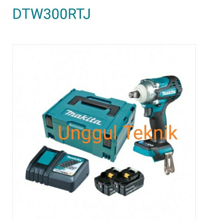 Produk Terbaru Mesin Impact Wrench Kit Cordless Makita Dtw300Rtj Dtw 300 Rtj 18V