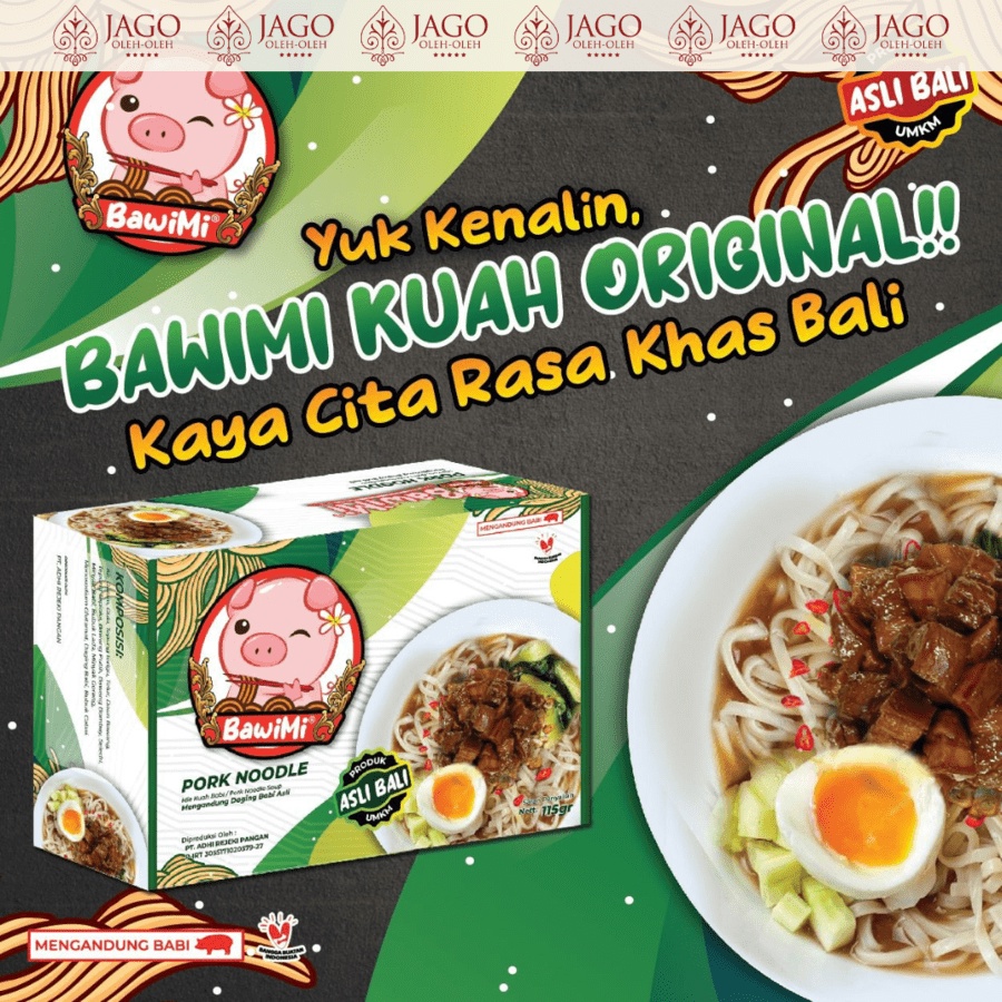 Mie Babi Instan - Goreng &amp; Kuah cap BawiMi oleh-oleh asli dari Bali