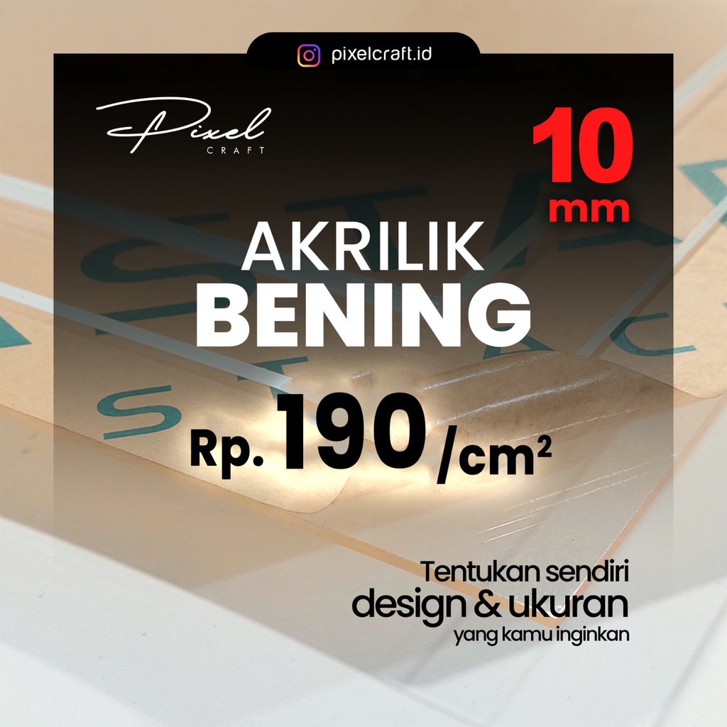 Potong Akrilik 10 mm Custom/Pemotongan Menggunakan Mesin Laser Cutting