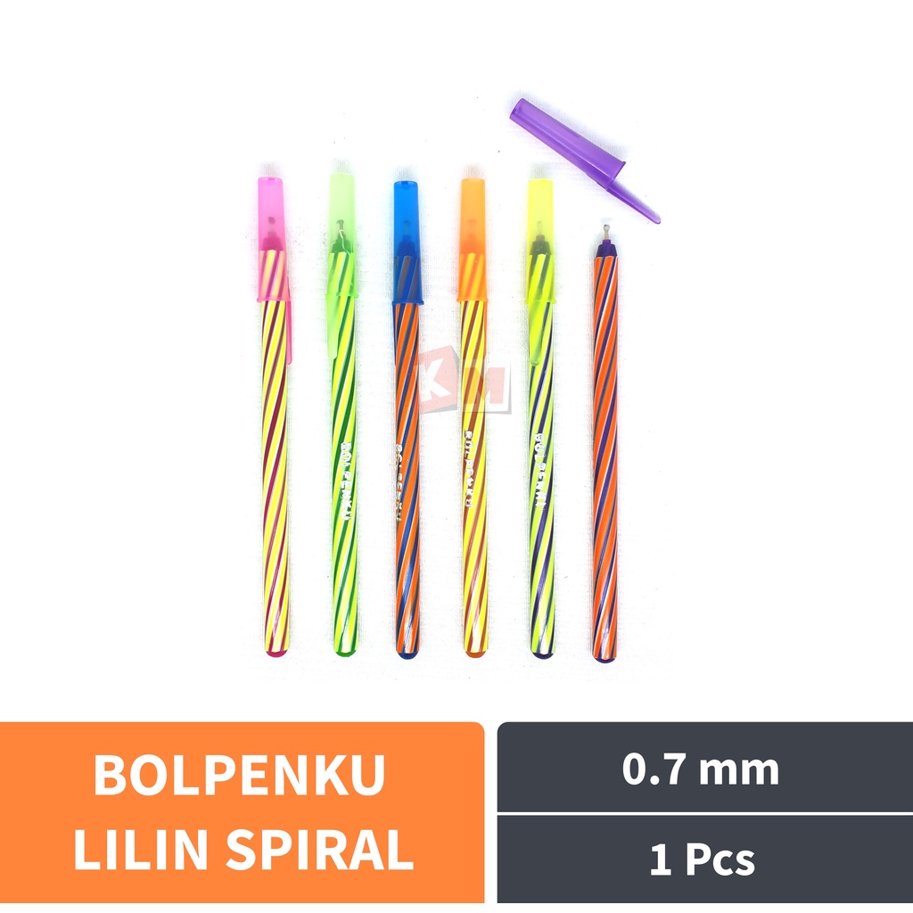 Pulpen Ballpoint Pena Bolpenku Lilin Spiral 0.7 mm Hitam