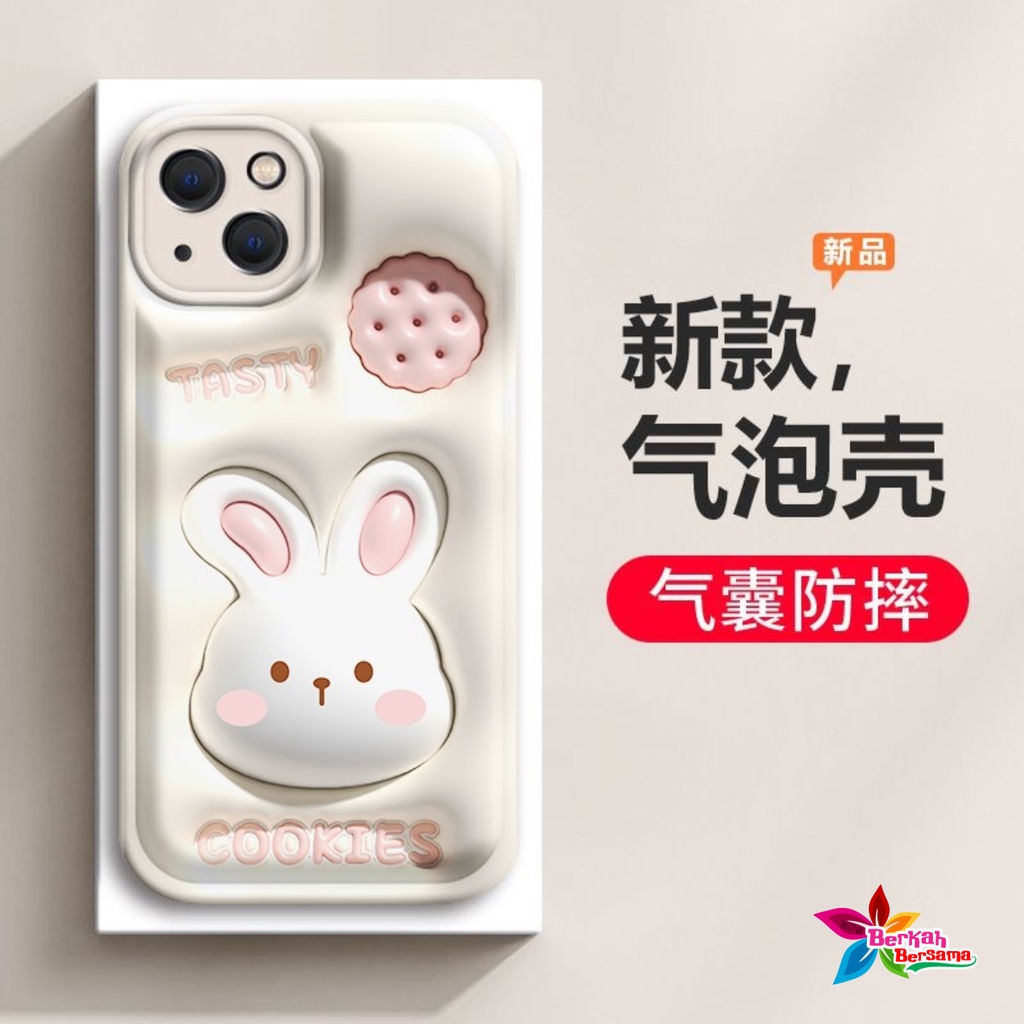 SS149 SOFTCASE MOTIF AKSEN 3D COOKIES RABBIT FOR OPPO A1K A3S A5S A7 A12 A11K A15 A15S A16 A16S A16K A16E A17 A17K A8 A31 A9 A5 2020 A37 NEO 9 A52 A92 2020 A53 A54 A55 A57 2022 A77S A57 A39 BB7840