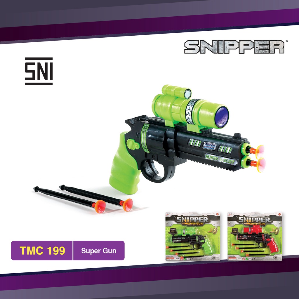 Mainan Anak Tembak Pistol Laki Laki Snipper Super Gun Peluru Karet Viral Murah TMC 199