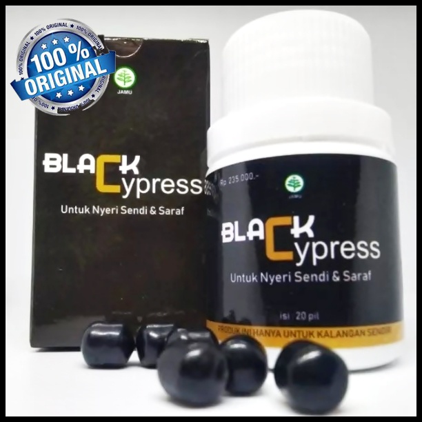 Black Cypress Original Pil Hitam1 Botol isi 20 Pil