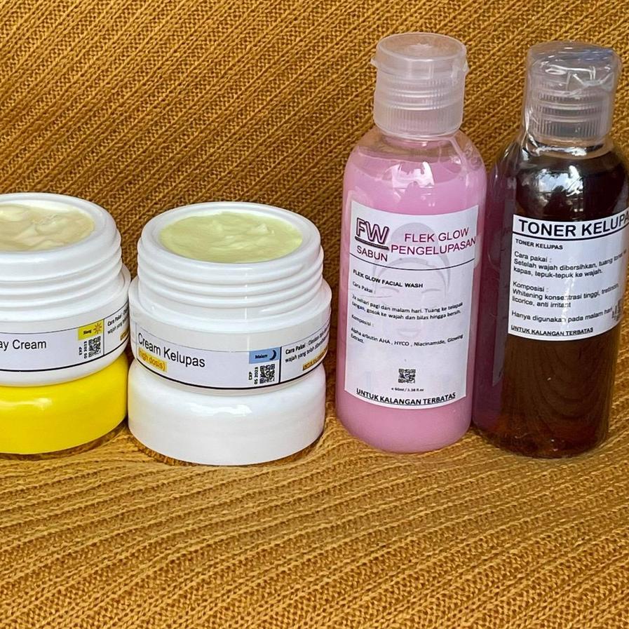 ★ PAKET LENGKAP KELUPAS / SABUN PINK / CREAM SIANG MALAM / TONER KELUPAS ♪