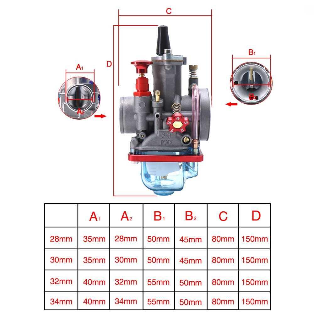 Karburator Motor Carburetor Engine Motorcycle 34 mm - PWK34 - Silver