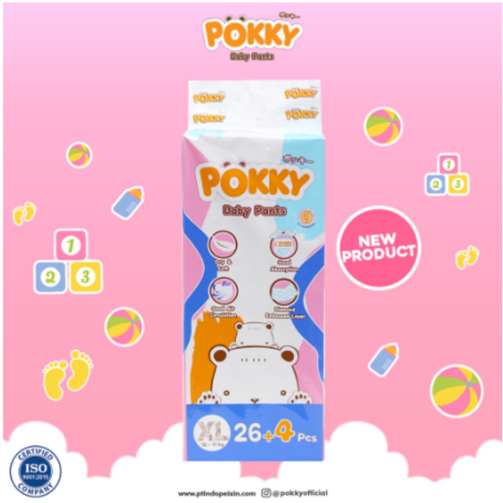 Pokky Baby Pants | Popok Bayi M 6-11 Kg | L 9-14 Kg | XL 12-17 Kg | XXL &gt;17 Kg