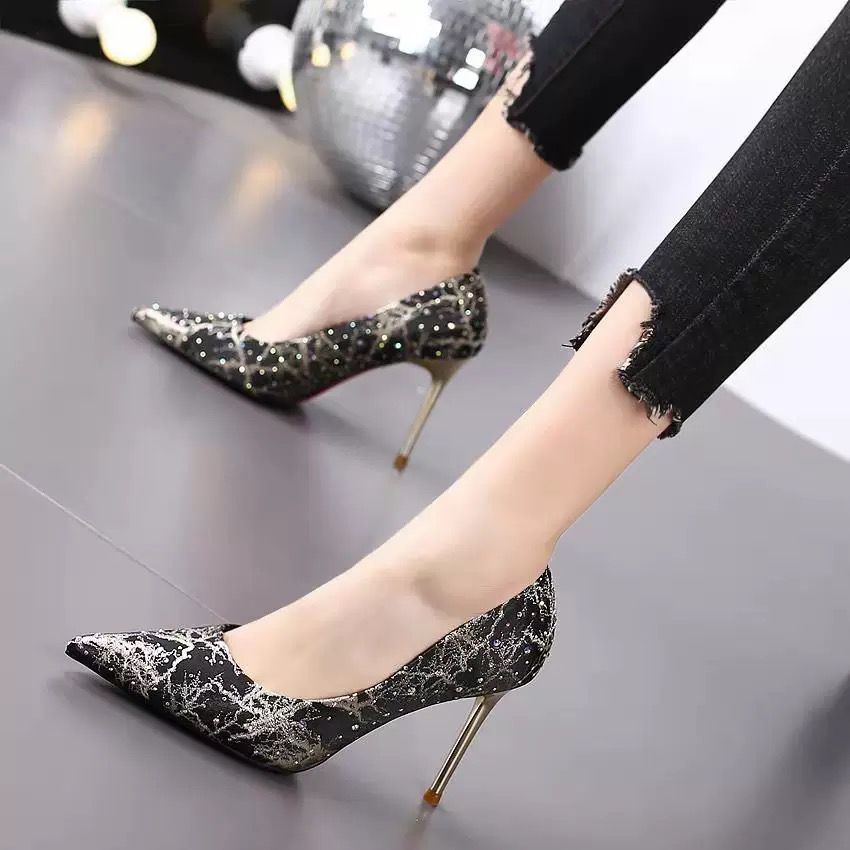 RYS - Divine Goddess Sepatu Slip On Hak Heels Tinggi Wanita Fashion Pesta / Jalan Jalan - Ori Import