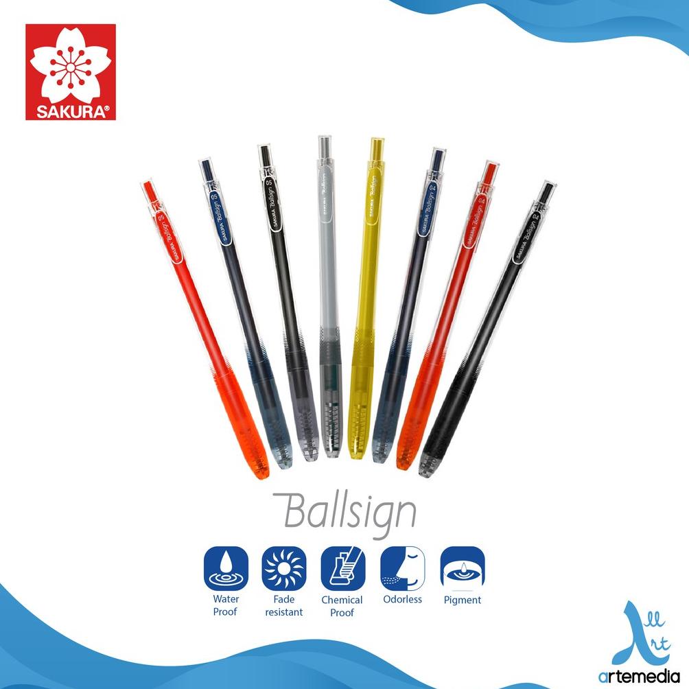 

Pulpen Warna Sakura Ballsign Knock Retractable Gel Pen Bolpen