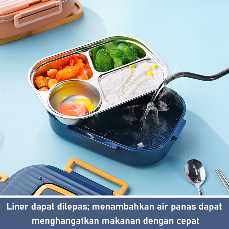 Letyeah &amp; Anantagt Kotak Bekal Aesthetic 1400ml Tempat Makan+Mangkuk Sup/Lunch Box Tahan Panas