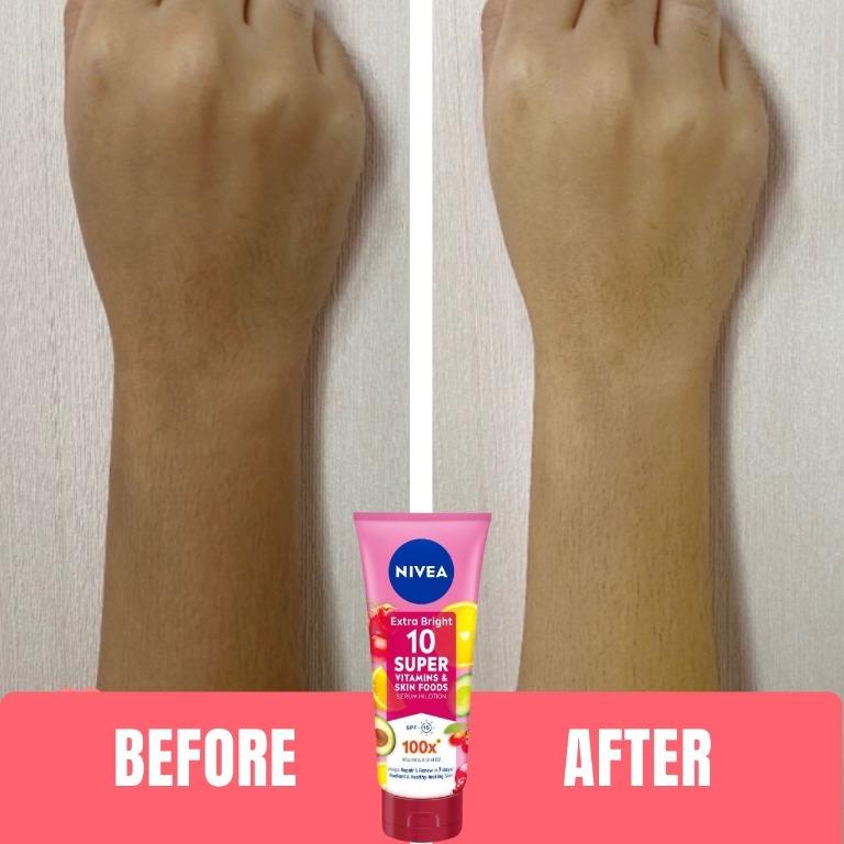 Up Your Look Nivea Extra Bright 10 Super Vitamin Skin food body serum mencerahkan