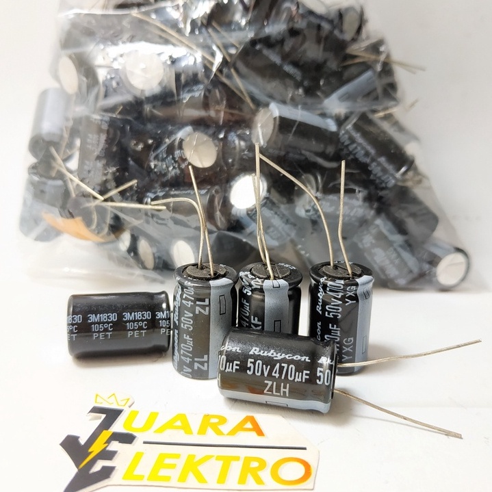 RUBYCON KAPASITOR ELCO 470uF / 50V (1 Pcs) | Capasitor Elko 470 uF/50 Volt