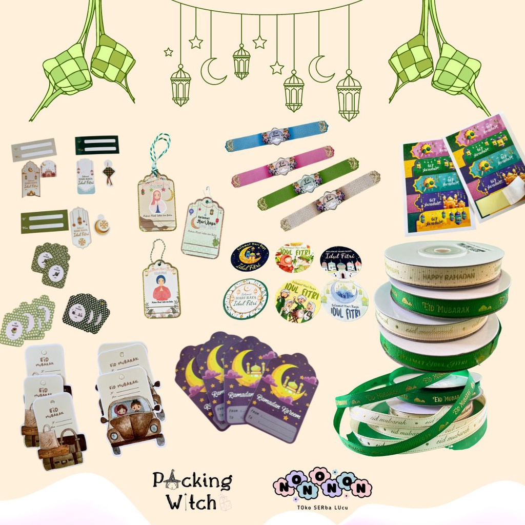 Hang Tag Sticker Toples Aksesoris Idul Fitri Lebaran Ramadhan