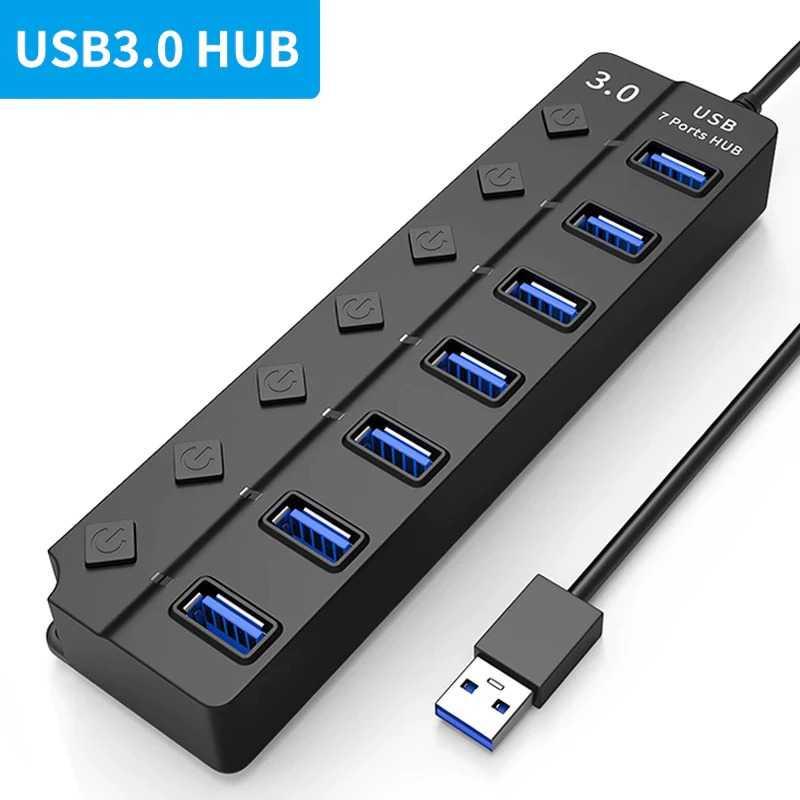 USB Hub High Speed Extender USB 3.0 With Switch - OY445 - Black