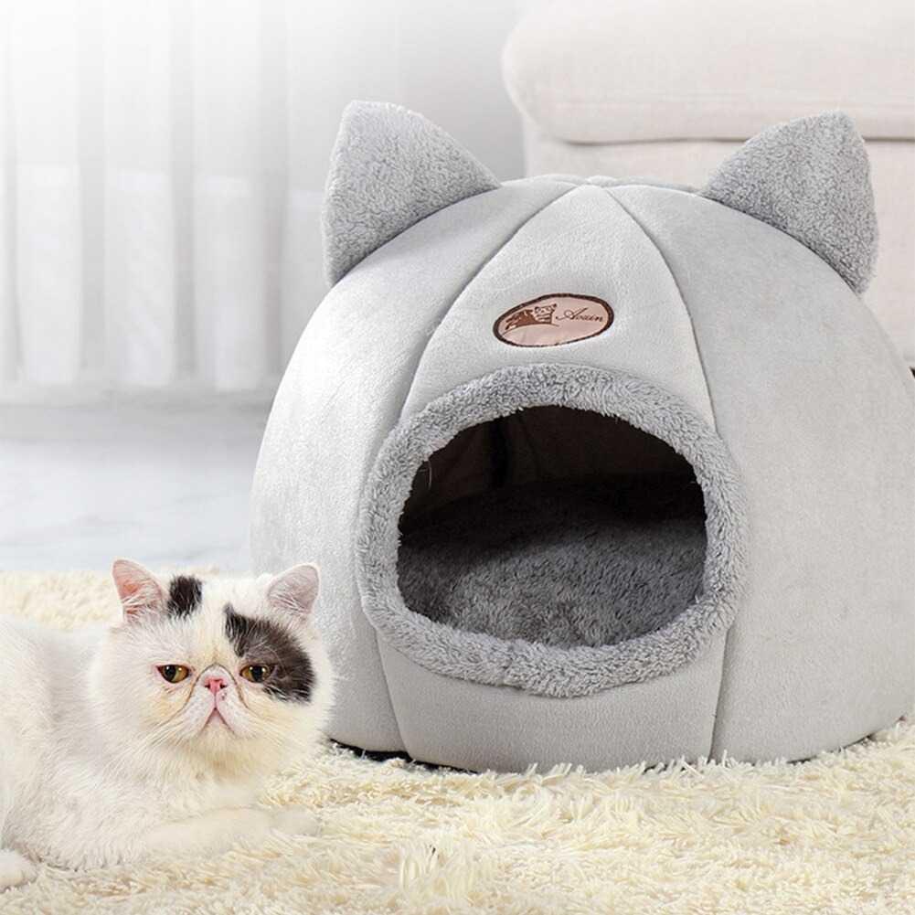 Tempat Tidur Hewan Peliharaan Kucing Cat House Tent M - HTC01 - Gray