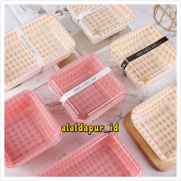 Terlaris 10Pcs Korean Dessert Box Cake Premium Kotak Tempat Kue Bento Cake Lunc