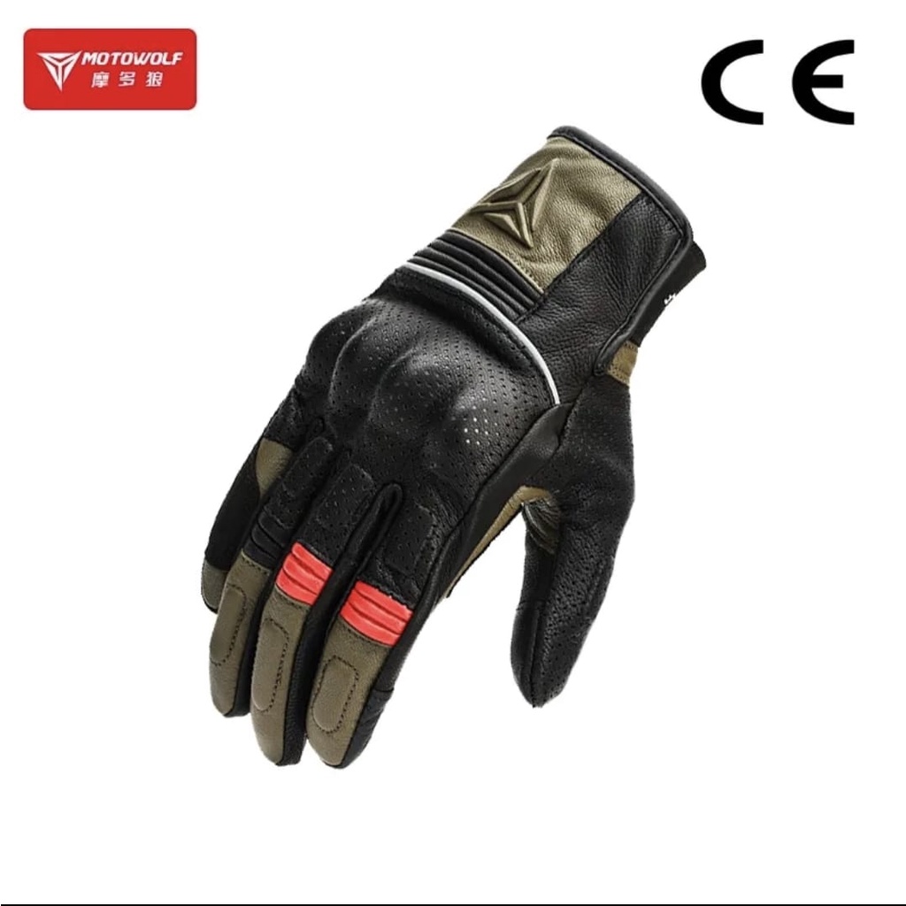 Gloves protector Motorcycle Sarung Tangan Kulit Motowolf MDL0329