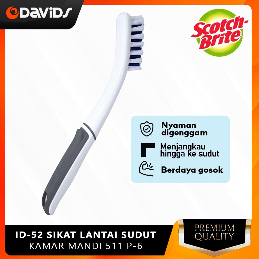 Scotch Brite 511 P6 Sikat Lantai Sudut Kamar Mandi Antimicrobial