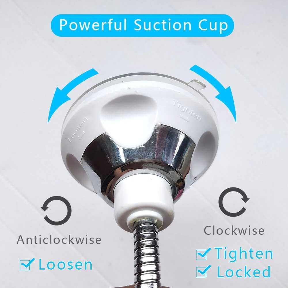 Cermin Make Up LED Magnification 10X Folding Suction Cup - ORZ3 - White