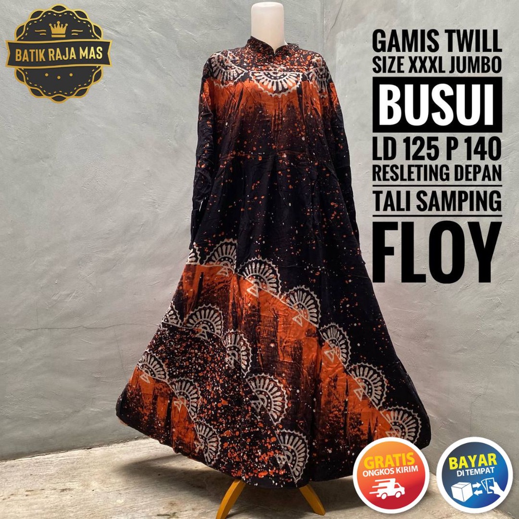 Gamis Jumbo Wanita Terbaru Syari Raya Lebaran Kekinian Busui Friendly Resleting Depan Twill Ori Peka