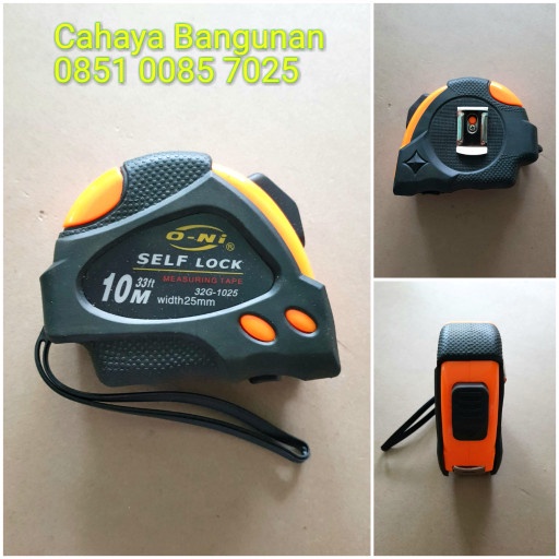 Meteran Tangan Karet Otomatis Oni Self Lock 10m 10Meter 10 M Mtr Meter