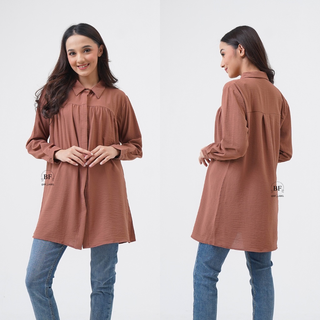 BF Label - TANIA TOP | Kemeja Rayon Crinkle Kemeja Basic Murah | Kemeja Korea Style