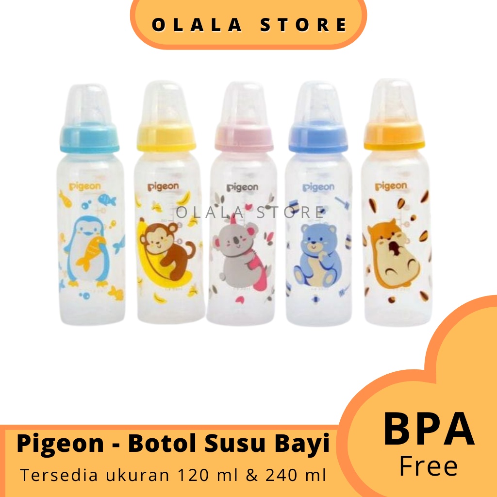 Botol Susu Asi Bayi Pigeon PP RP Peristaltic Peristaltik Nipple Standart MM 120 ML &amp; 240 ML