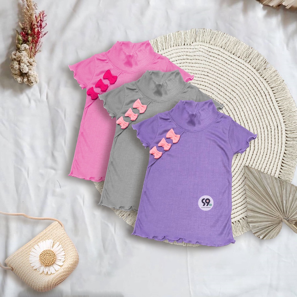 ATASAN RIB KNIT KYLA ANAK PEREMPUAN VARIASI 3 PITA 1-5th