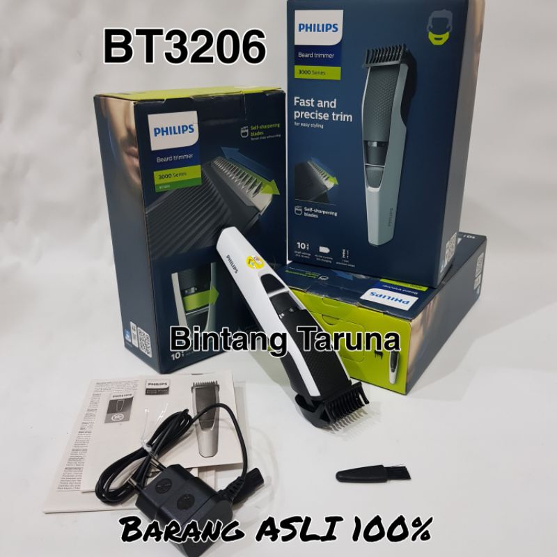 BeardTrimmer Philips BT3206 Pencukur Elektrik Philips BT3206/14 Shaver