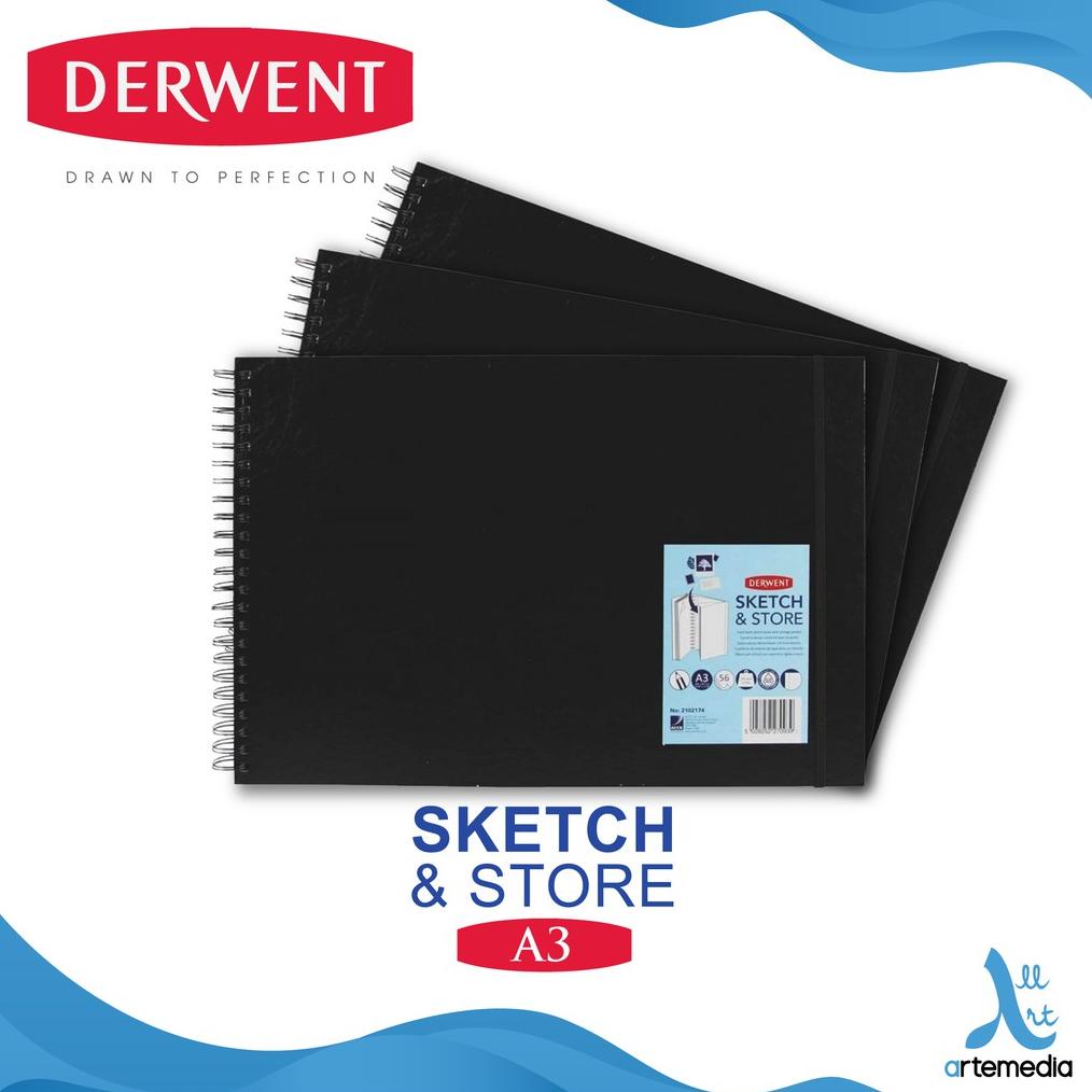 

Buku Sketsa Derwent A3 Sketch & Store Hard Cover Wire Bound Sketchbook