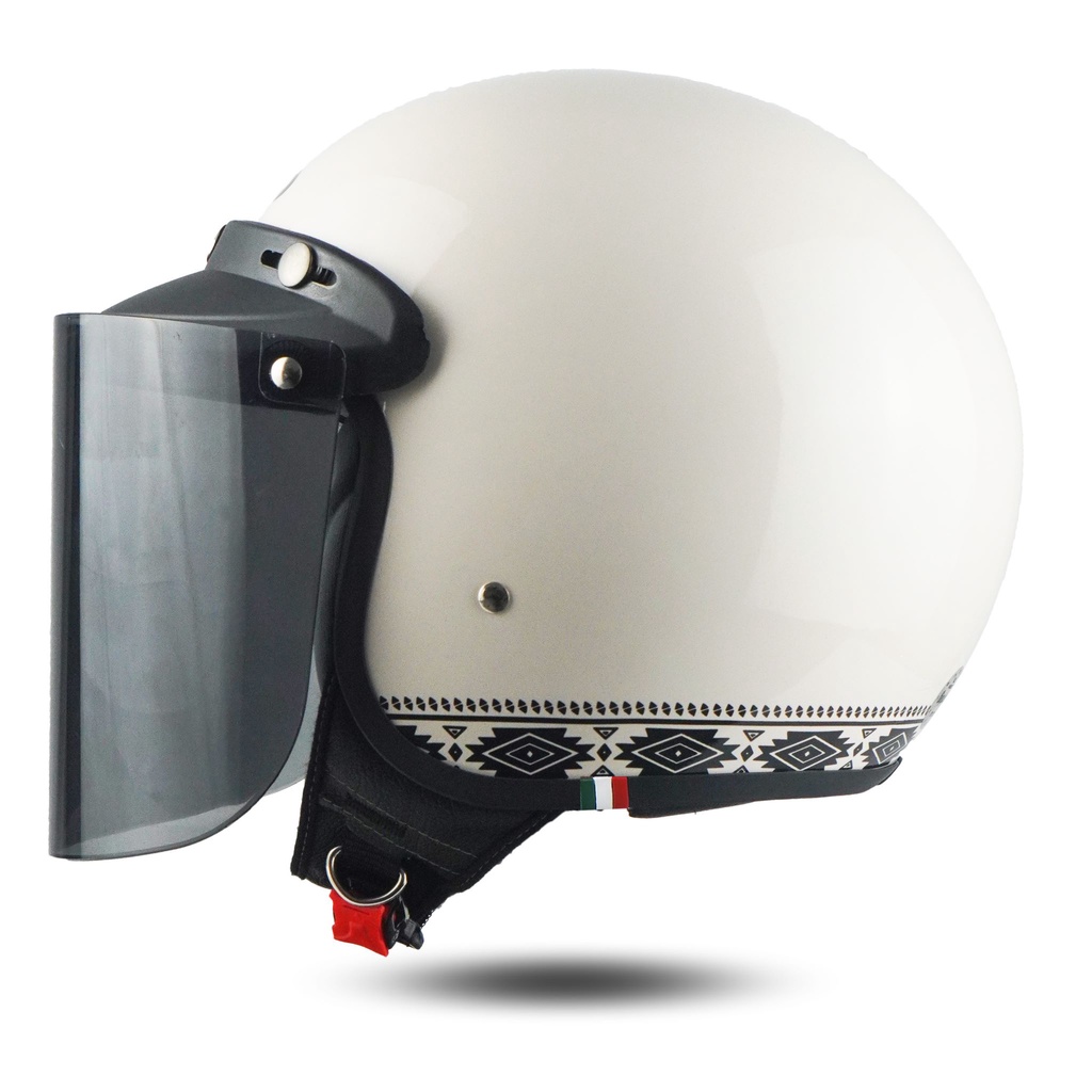 Helm Bogo Dewasa Wanita Pria Helm Retro Polos Motif SNI