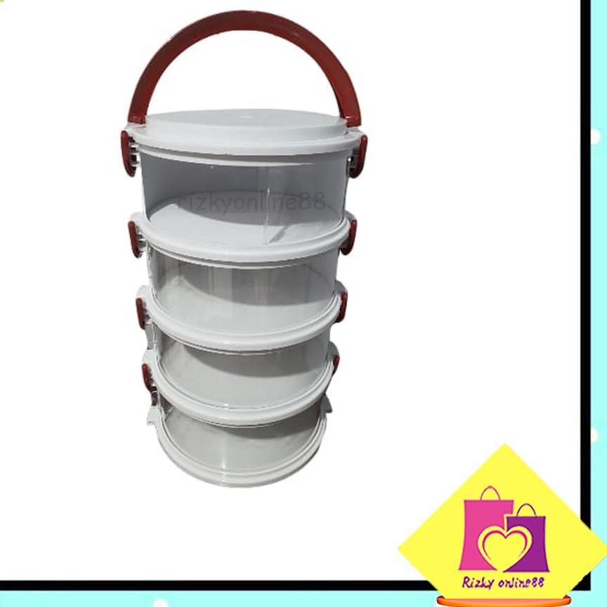 ✺ rizkyonline88 tudung saji rantang 4 susun bulat elco ✫