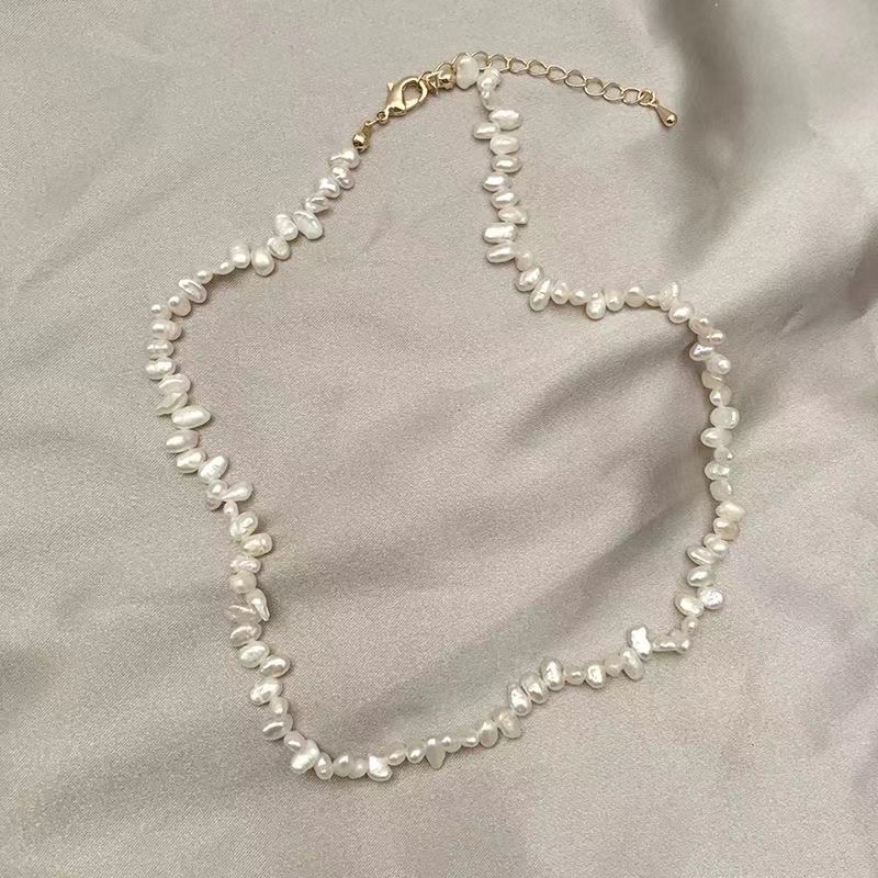 Baroque Irregular Beads Pearl Women Necklace Retro Temperamen Rantai Leher Rantai Klavikula Aksesoris Wanita