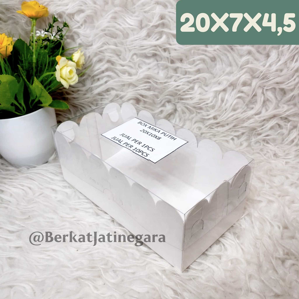 DUS/BOX/KOTAK MIKA KUE/BOX MIKA PUTIH / DUS KUE PUTIH / PCS