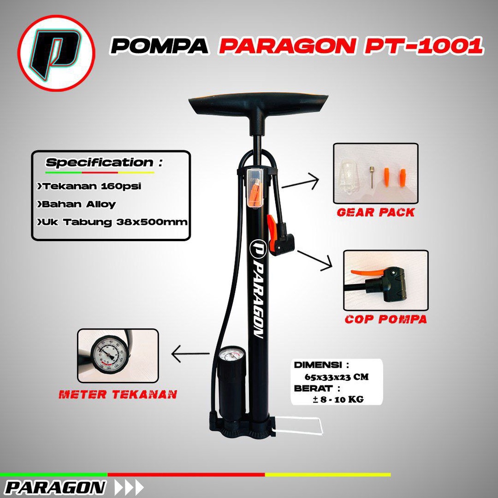 POMPA SEPEDA ALLOY PARAGON PT-1001