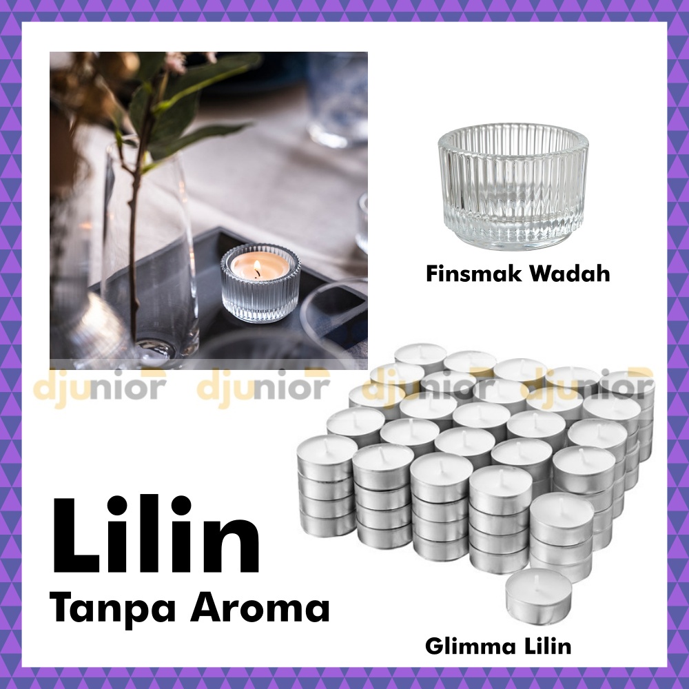 GLIMMA LILIN DEKORASI HIAS TANPA AROMA / LILIN PRASMANAN - FINSMAK WADAH TEMPAT LILIN - LIVIN