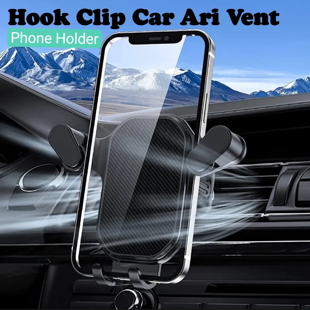 Phone Holder Hook Klip Air Vent Car / Holder Hp Mobil Putar 360rotasi