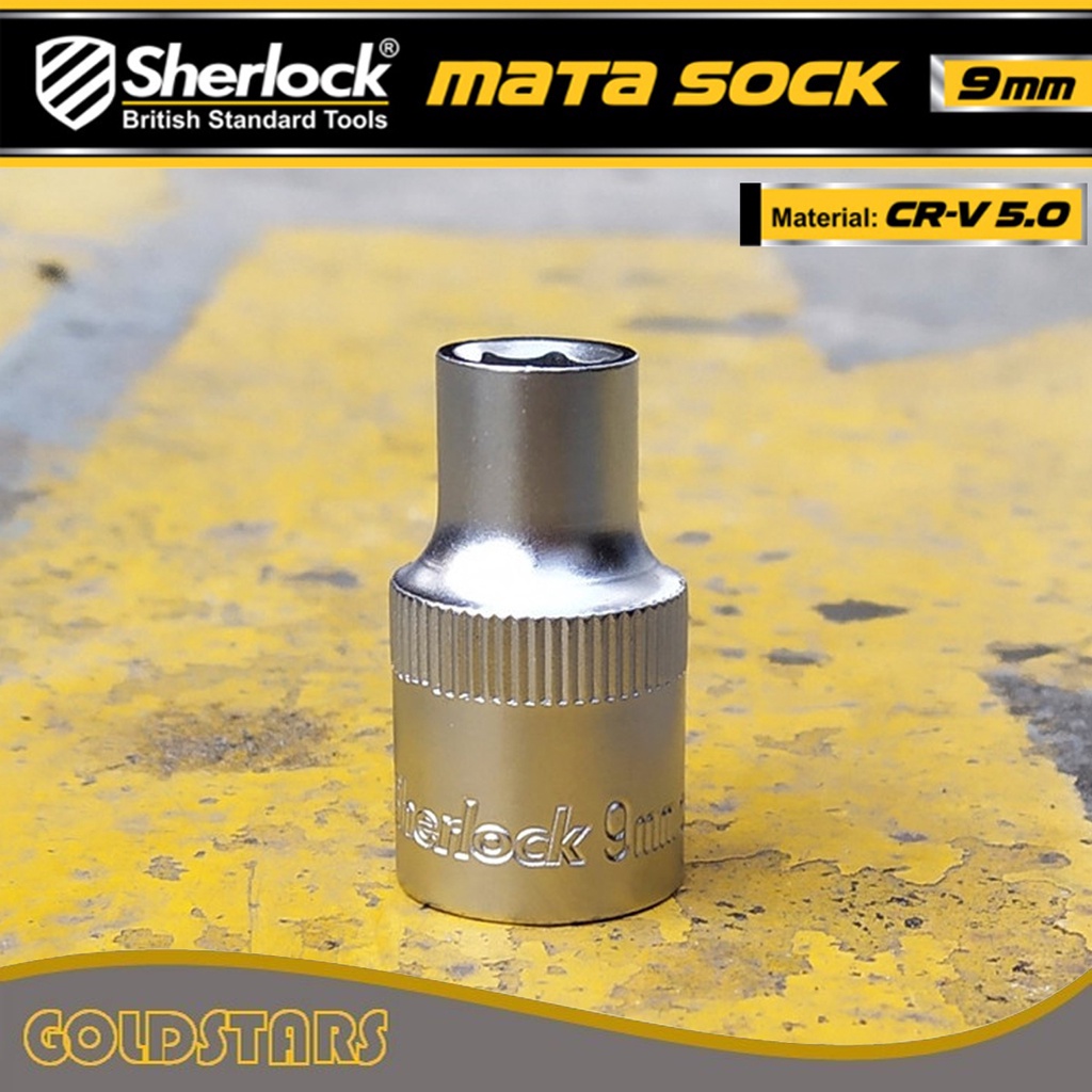 Kunci Shock 9 mm 6 PT Original Sherlock Mata Sok/Sock 1/2 inch