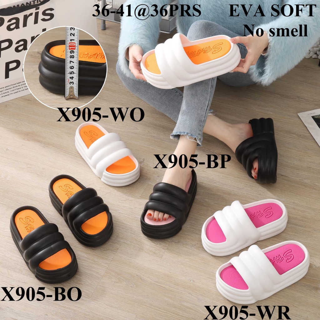 Sandal Wanita Terbaru/Sendal Wedges Karet Selop Jelly Import HYS905/Sendal Korea Kekinian