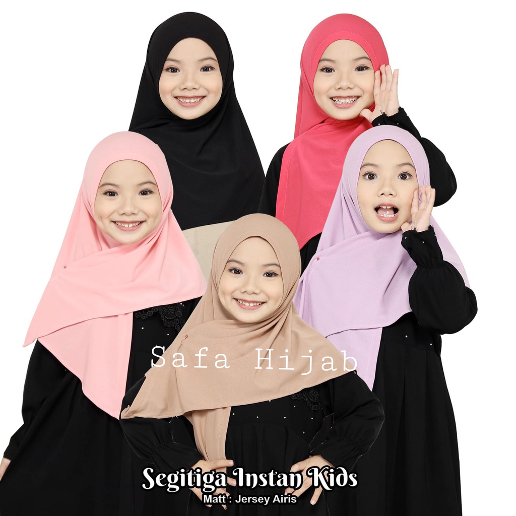 Kerudung Anak Kerudung Segitiga instan bahan jersey Airis Safa Hijab