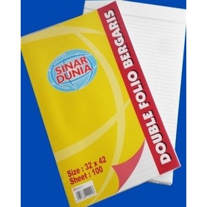 

Kertas Folio Bergaris/Double Folio Sidu 100 lembar