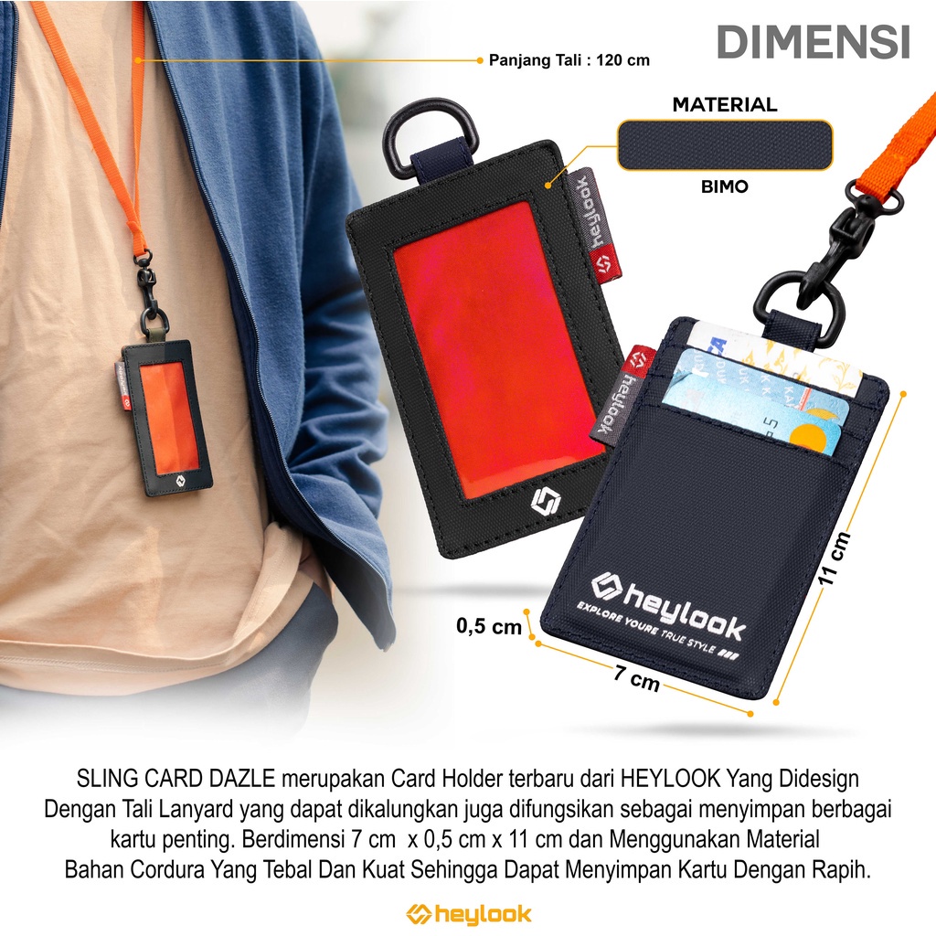 Lanyard Simple Hanging wallet Multifungsi Tas Kalung Leher Pria Wanita -  HITAM