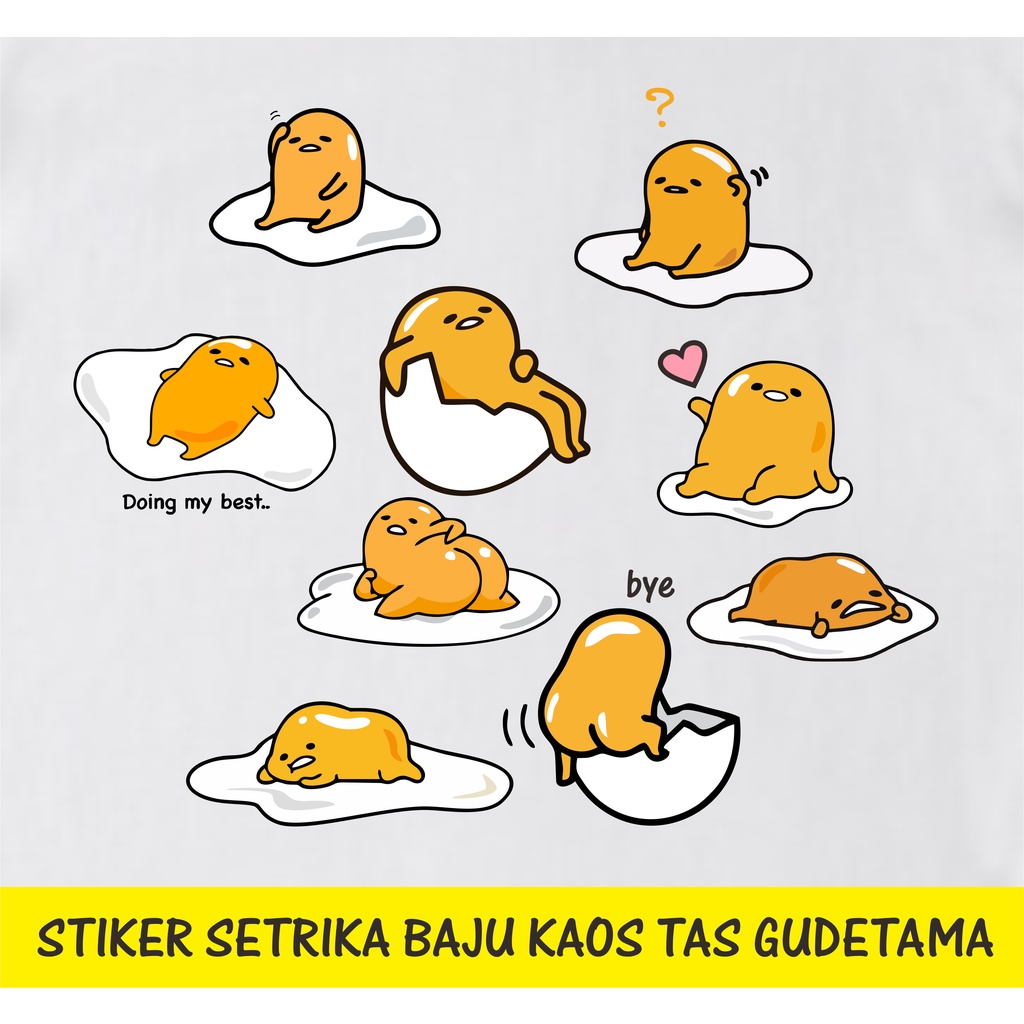 

Stiker Setrika Sweter Kaos Hoodie Gudetama