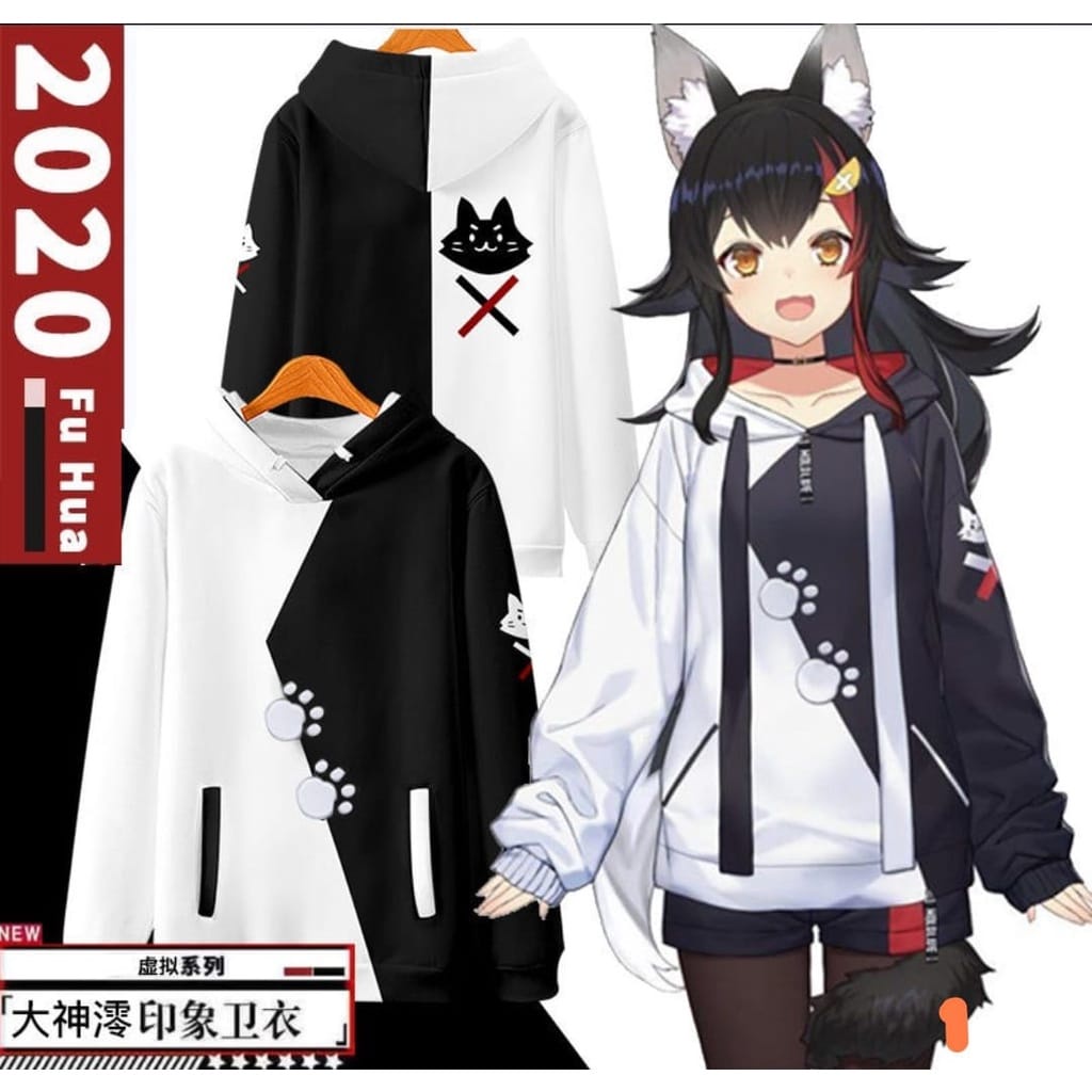 (COD) JAKET HOODIE OOKAMI MIO HOLOLIVE VTUBER COSPLAY KAWAII