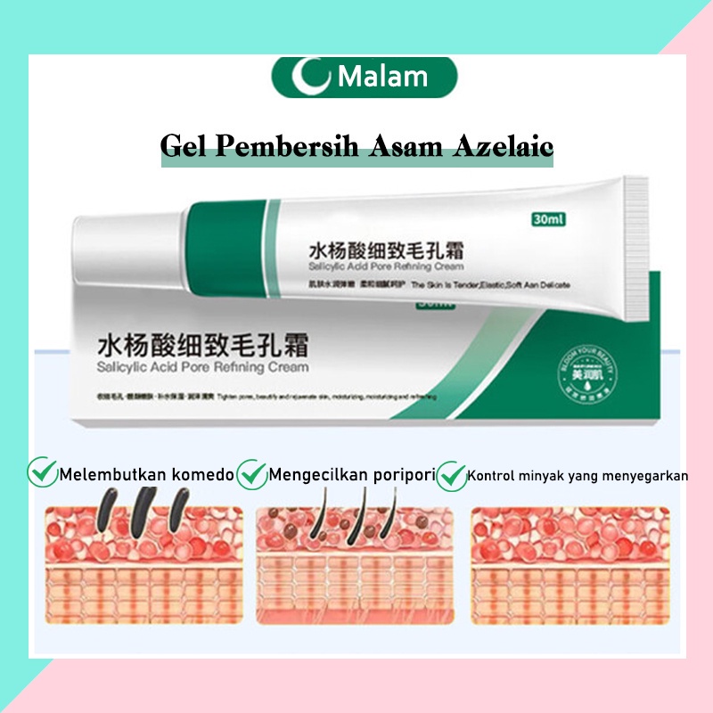 Acne gel jerawat Mengecilkan Pori pori besar Serum wajah 30G Menyegarkan kontrol minyak komedo mengecilkan pori-pori Meningkatkan jerawat dan kulit kasar Melembabkan dan meremajakan Menghilangkan jerawat, komedo, pori-pori besar