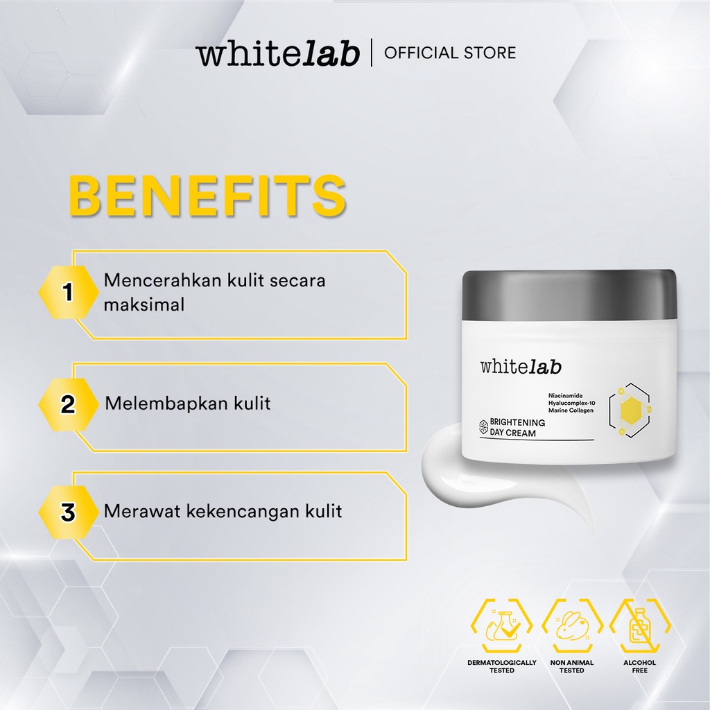 Whitelab 4pcs Brightening Paket Wajah - Facial Wash, Toner, Serum, with Cera-mug Moisturizing Gel Paket Skincare