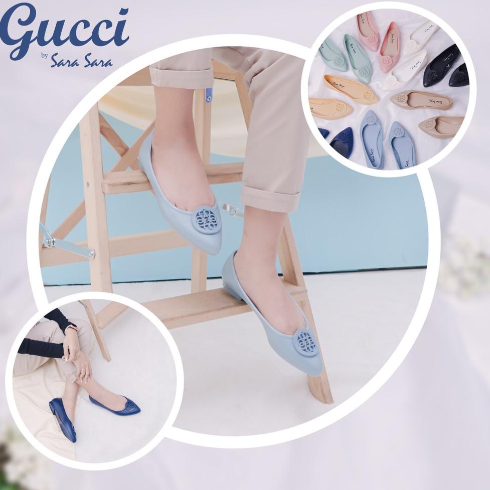 Terbaik Sara Sara GUCCI Flat Shoes Jelly Wanita - Sepatu Jelly Wanita Trendy